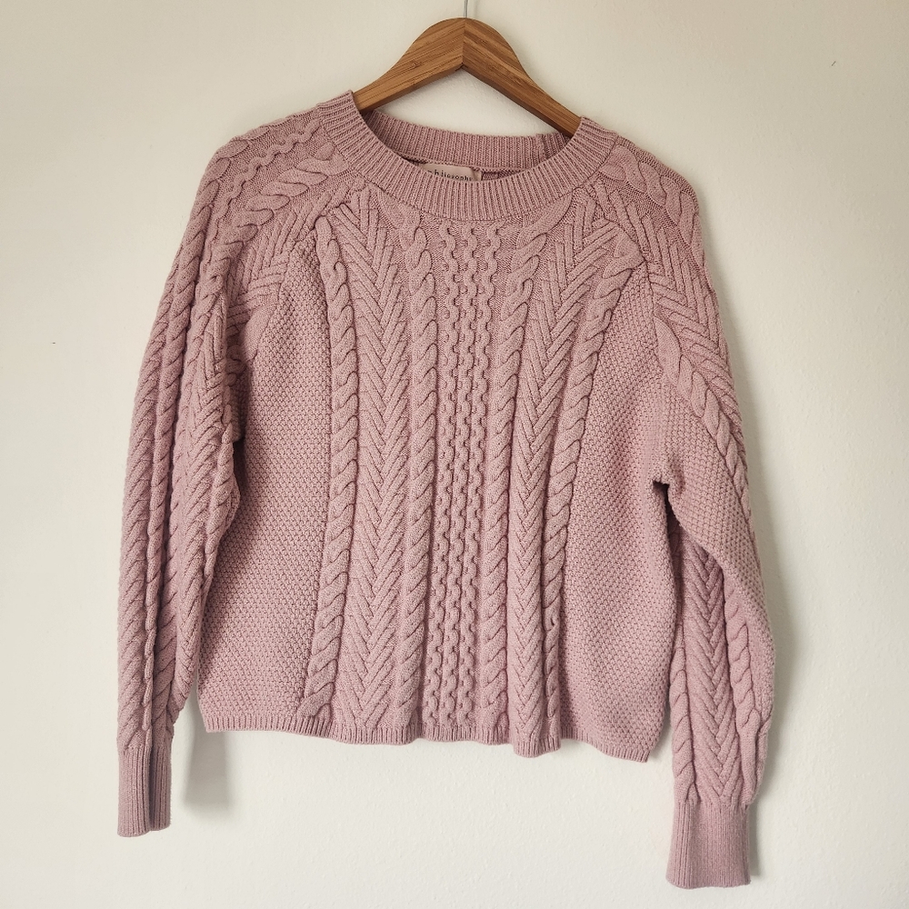 Pink Cable Knit Sweater